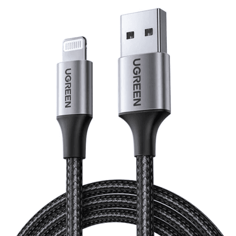 Promo Shtator UGREEN LIGHTNING TO USB CABLE ALU CASE WITH BRAIDED 1M (BLACK)