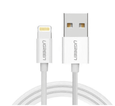 UGREEN USB-A Male to Lightning Male Cable Nickel Plating ABS Shell 0.5m (White)