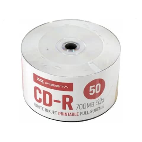 FIESTA CD-R 700MB 52X FF WHITE INKJET PRINTABLE SP*50 [43718]