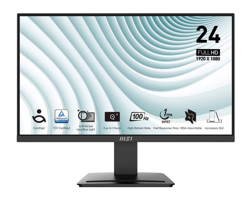 Monitor MSI PRO MP2412 23.8", Full HD, 100Hz, i zi