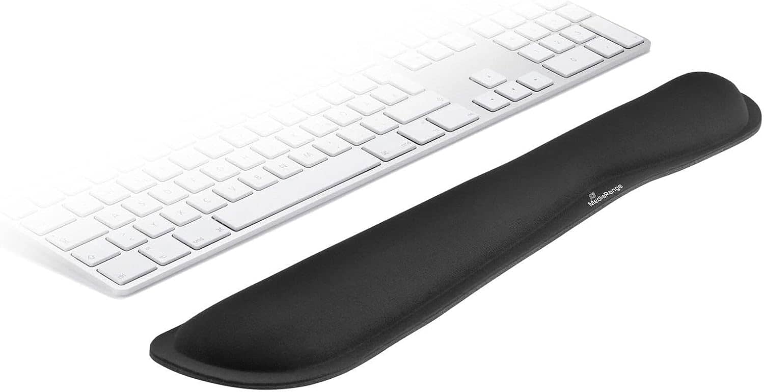 MEDIARANGE ERGONOMIC KEYBOARD PAD WITH WRIST SUPPORT, BLACK