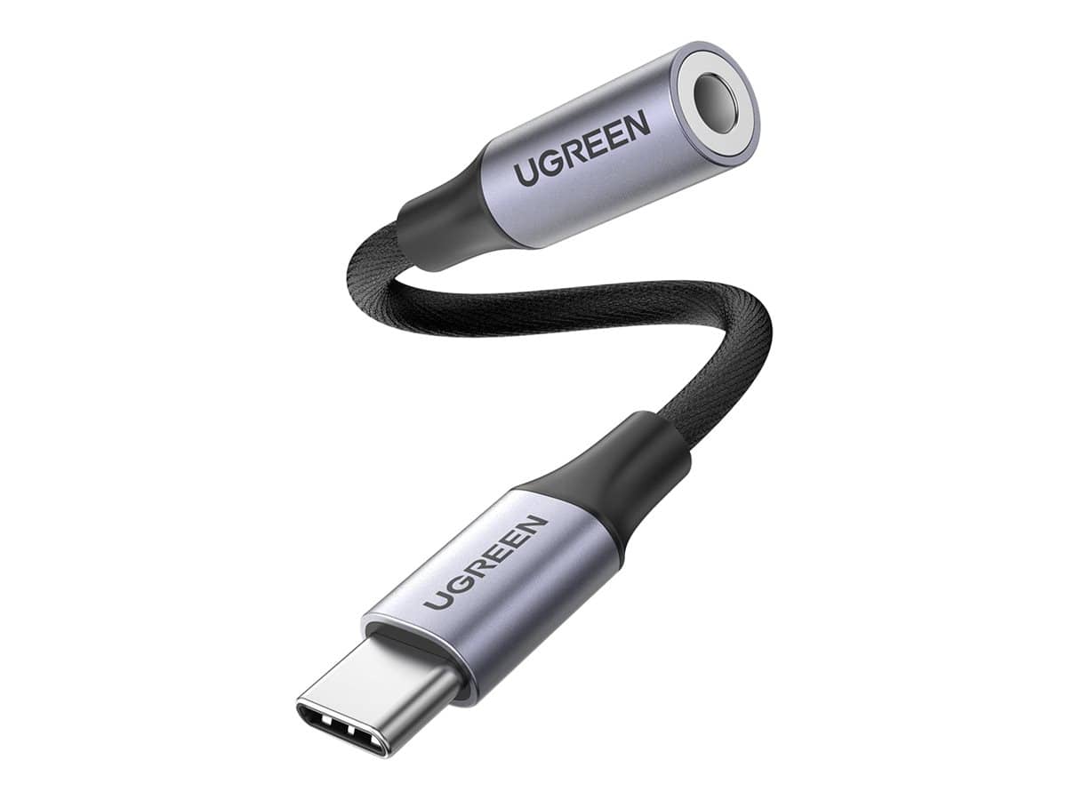 Promo Shtator UGREEN USB-C TO 3.5MM M/F CABLE ALUMINUM SHELL WITH BRAIDED 10CM (SPACE GRAY)