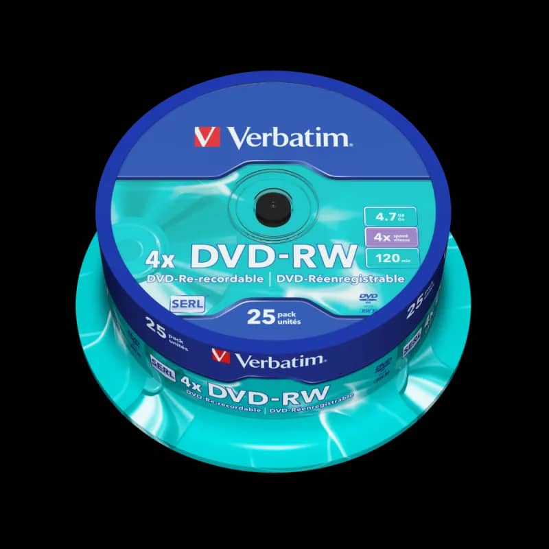 VER43488 | Verbatim DVD+RW SERL 4.7GB 4X MATT SILVER SURFACE Cake 10