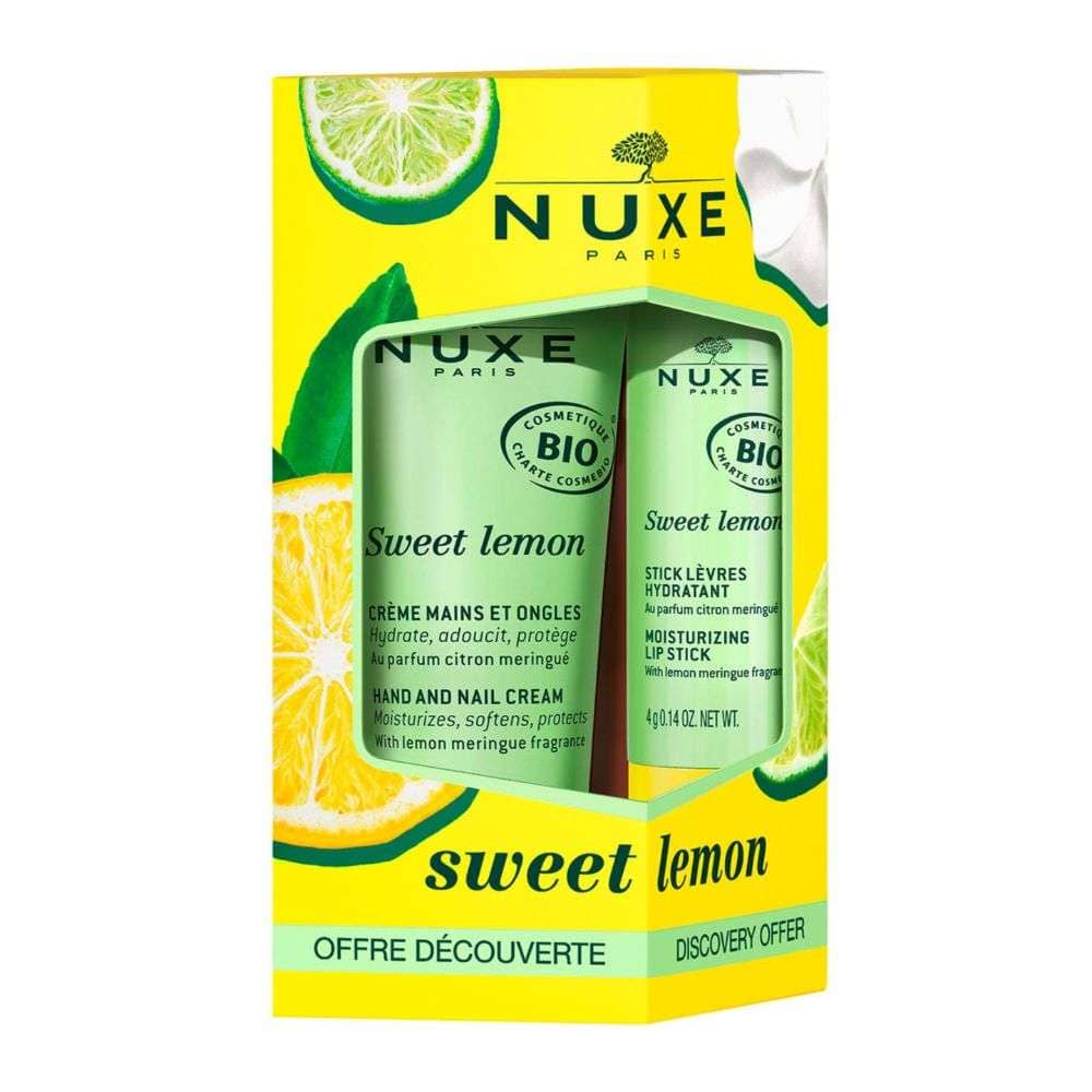 Nuxe Sweet Lemon Lipstick and Hand Cream Duo Pack