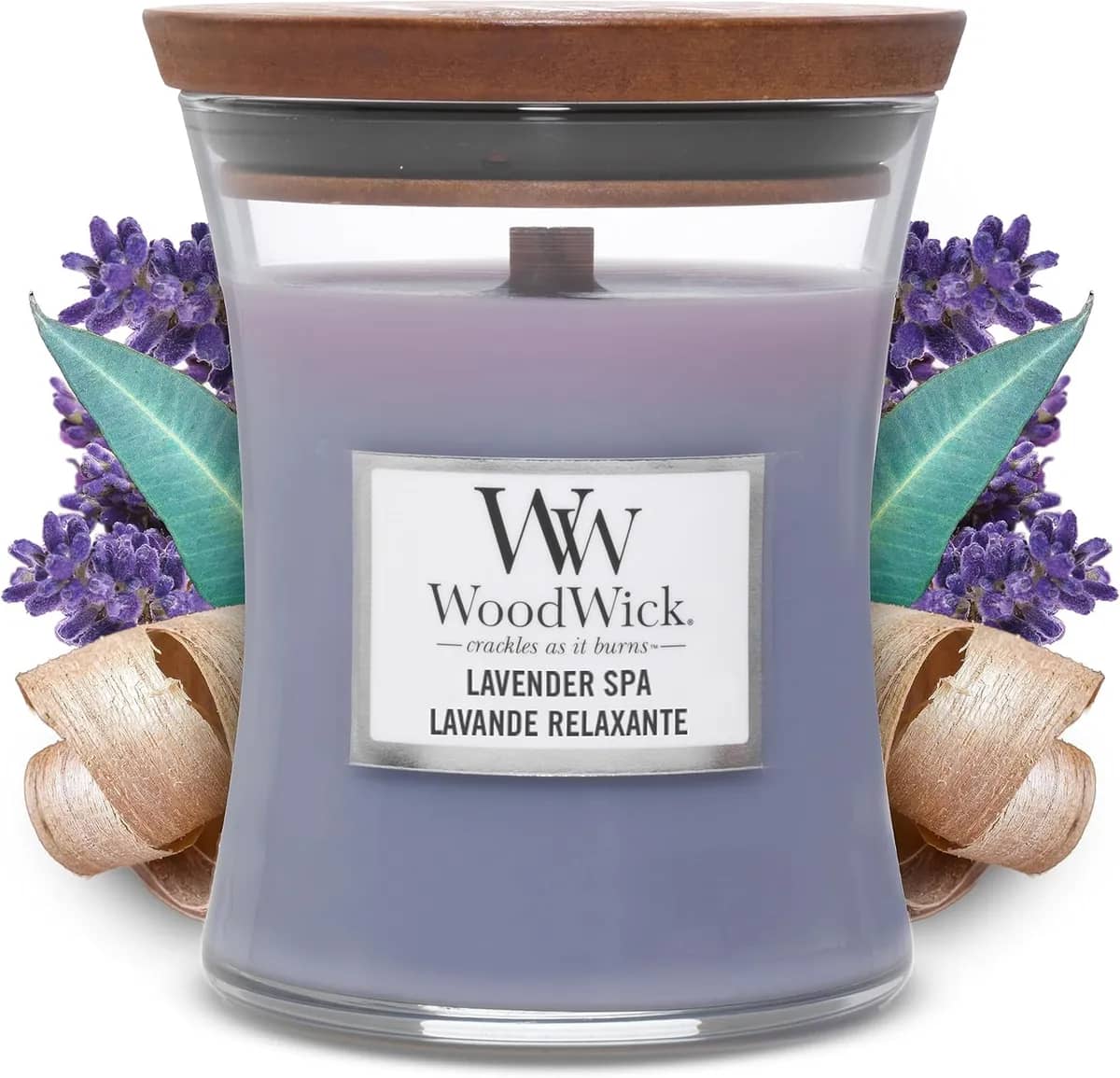WoodWick Medium Hourglass Candles Scented Candle Lavender Spa 275 g