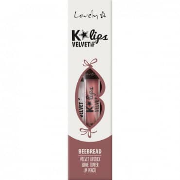 Set për buzë Lovely K*LIPS Velvet, Nr. 4 Beerbread, 3 copë