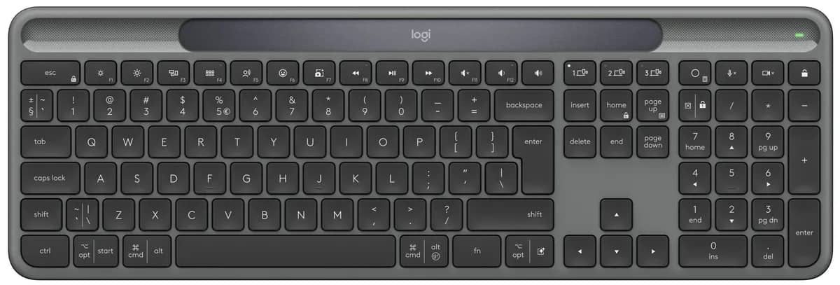 Logitech Signature Slim Solar+ K980 - Wireless Keyboard, Bluetooth, LightCharge, QWERTY, Graphite