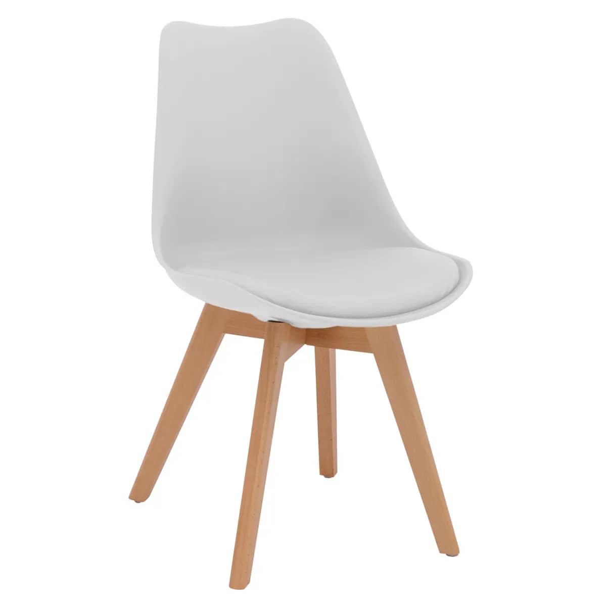 Karrike VEGAS HM0033.01 – Këmbë Druri – Sedilje e Bardhë – 47x56.6x82H cm