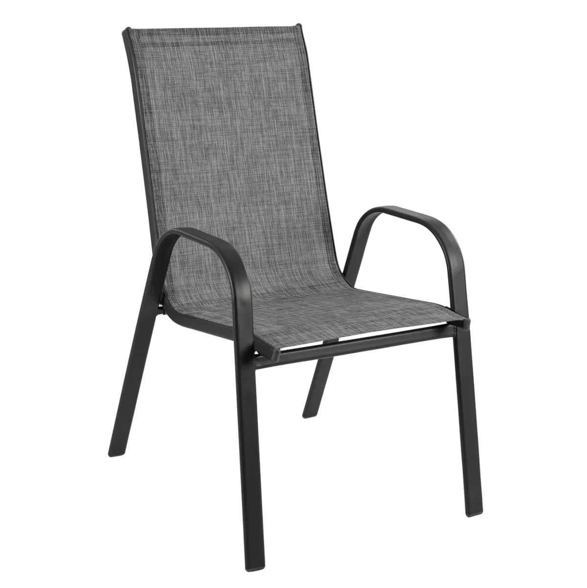 Karrike e Jashtme LEON HM5000.01 – Kornizë Metalike Gri & Pëlhurë Textilene Gri – 54x70x93H cm