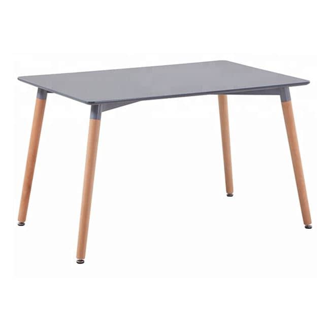 Tryezë Kuzhine Minimal HM008.10 – MDF në ngjyrë gri, këmbët prej druri BEECH, 120x80x73 cm