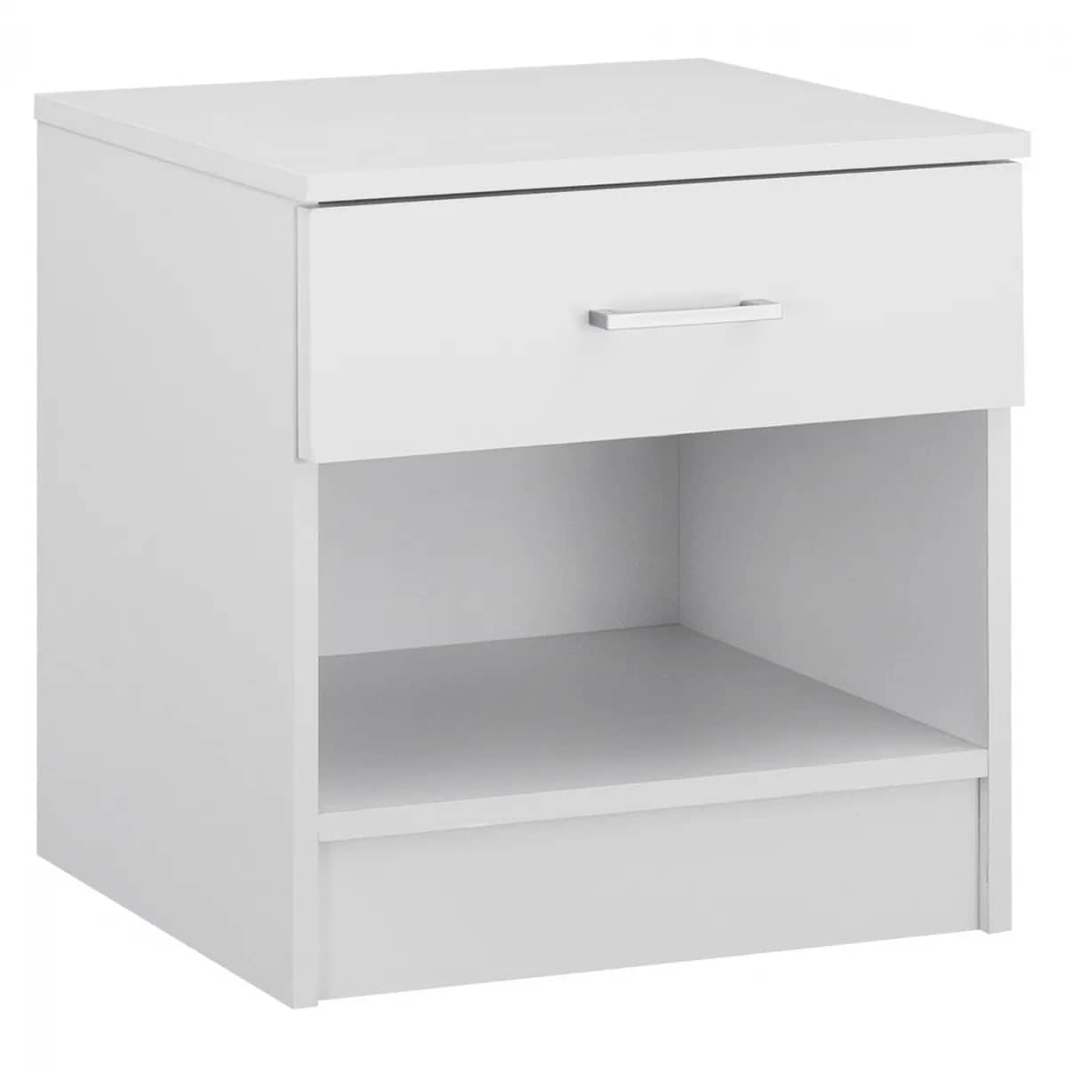 KOMODINË NATE ME 1 TIRË – E BARDHË HM2345.05 45x35,5x47 cm