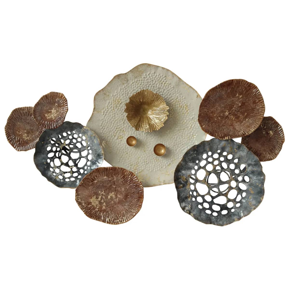 METAL WALL DECORATION HM7162 CARBON TERRACOTTA 65x5x38Η cm.