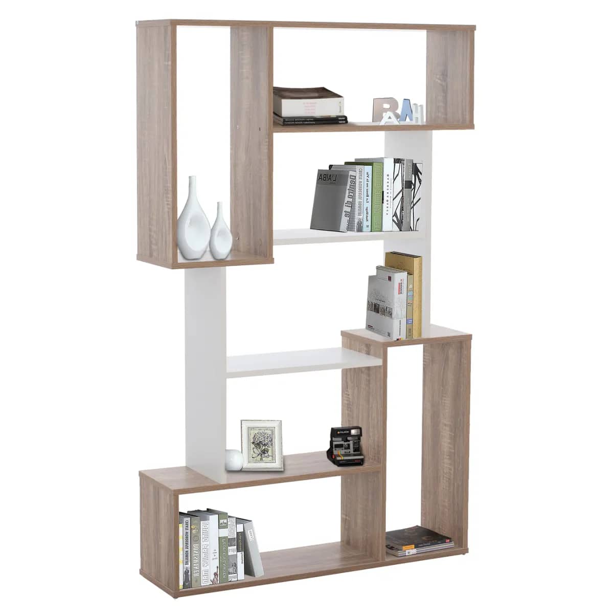 Raft për libra SHAY HM8768.01 – 85x22x140 – Ngjyrë e bardhë