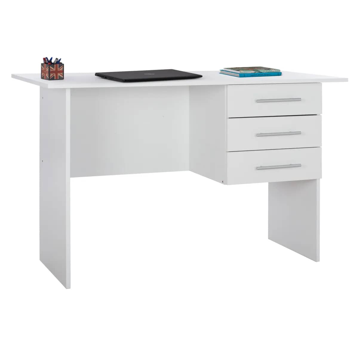 TAVOLINË MELAMINE ENSLEY HM2029.05 ME 3 SIRTARË E BARDHË 120×60×76