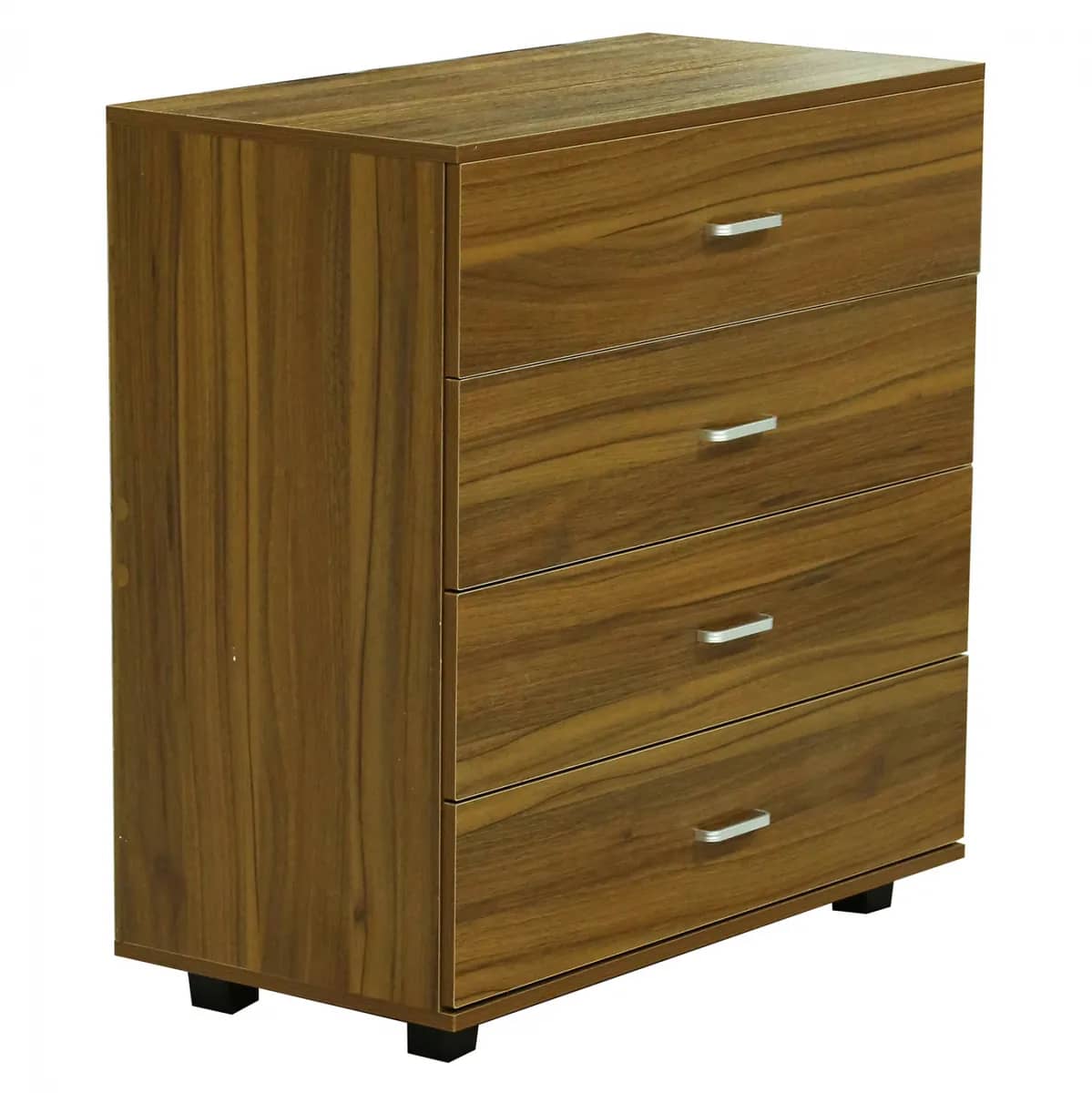 Komodinë me 4 Sirtarë THORG HM8996.02, Melaminë në Ngjyrë Walnut, 80x40x83H cm