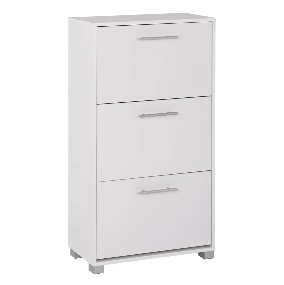 SHOE CABINET HM2221.05 3 LEVELS MELAMINE IN WHITE 62Χ24Χ110Hcm.