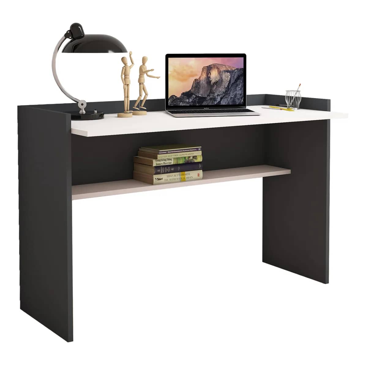 rë melamine HM9227.13 gri–e bardhë 118x58x80H cm