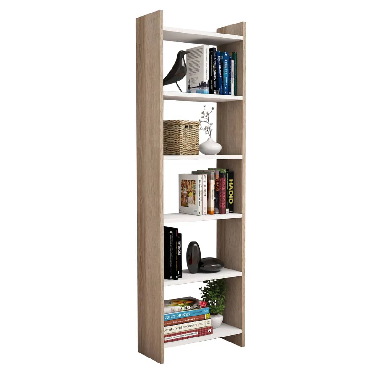 RAFT CLASSIKER HM9226.12 MELAMINË SONOMA – E BARDHË 48,5x22x160Hcm