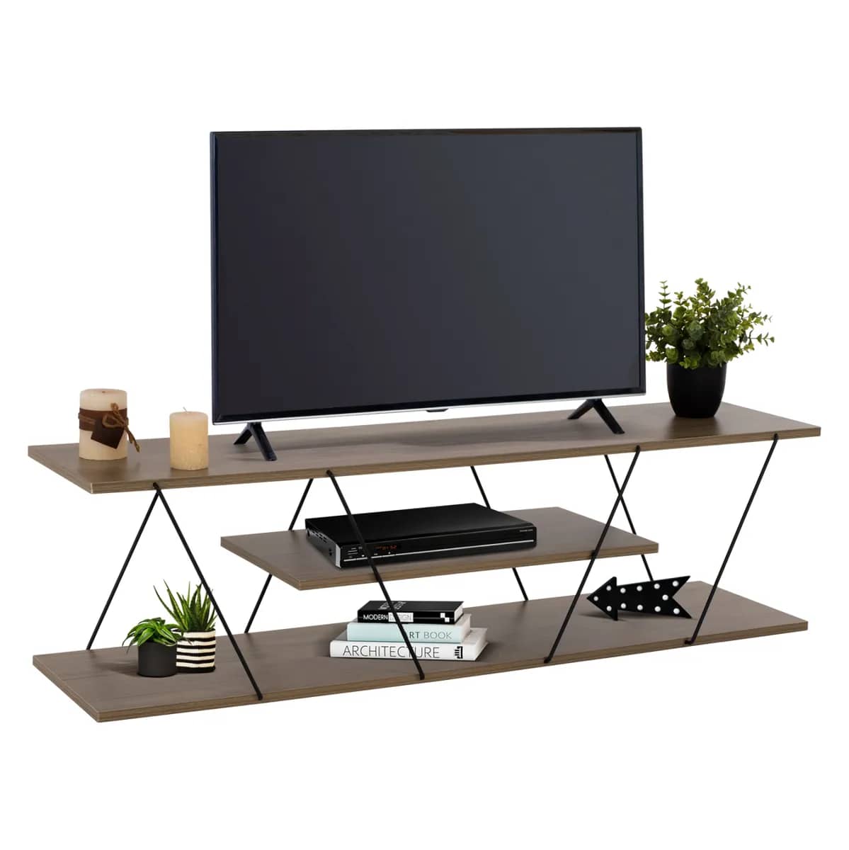 STAND PËR TV TARS HM8922.13 MELAMINE NË NGJYRË OLIVE GREY 120x32x33H cm