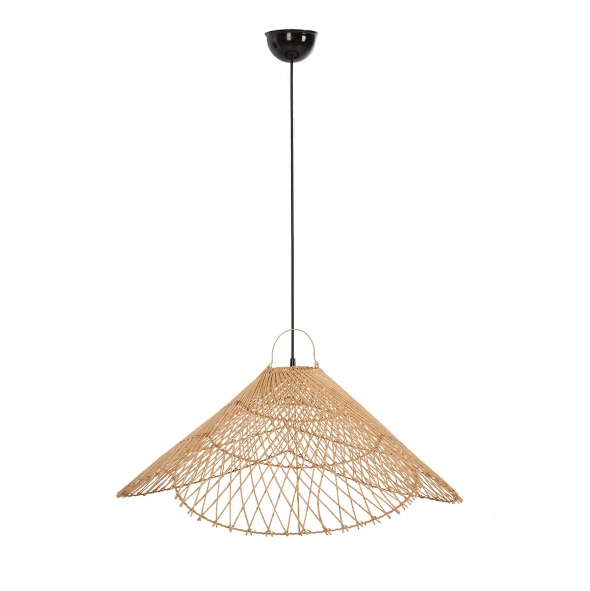 LLAMBË TAVANI HM7879.02 RATTAN NË NGJYRË NATURALE Φ80x31x126H cm