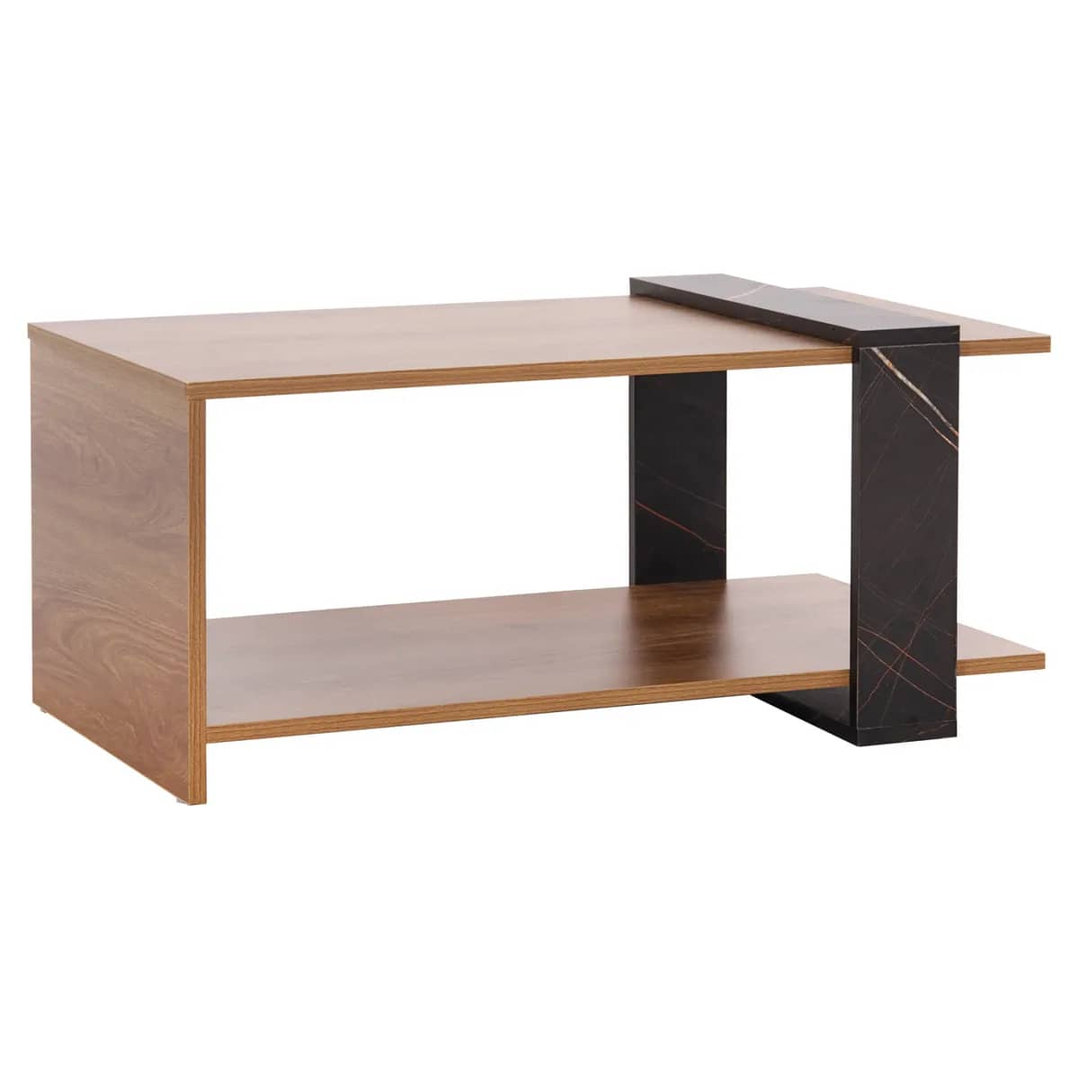 TAVOLINË KAFEJE WILMA HM8950.12 MELAMINE NË NGJYRË NATURALE-MARMO TË ZEZË 80x50x35H cm
