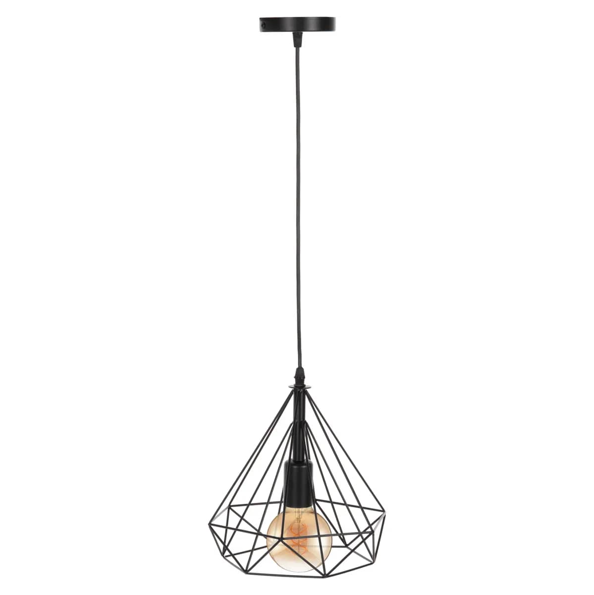 Llambë Tavanore Varëse HM4063 me Kapak Metalik të Zi 25x22x123H cm