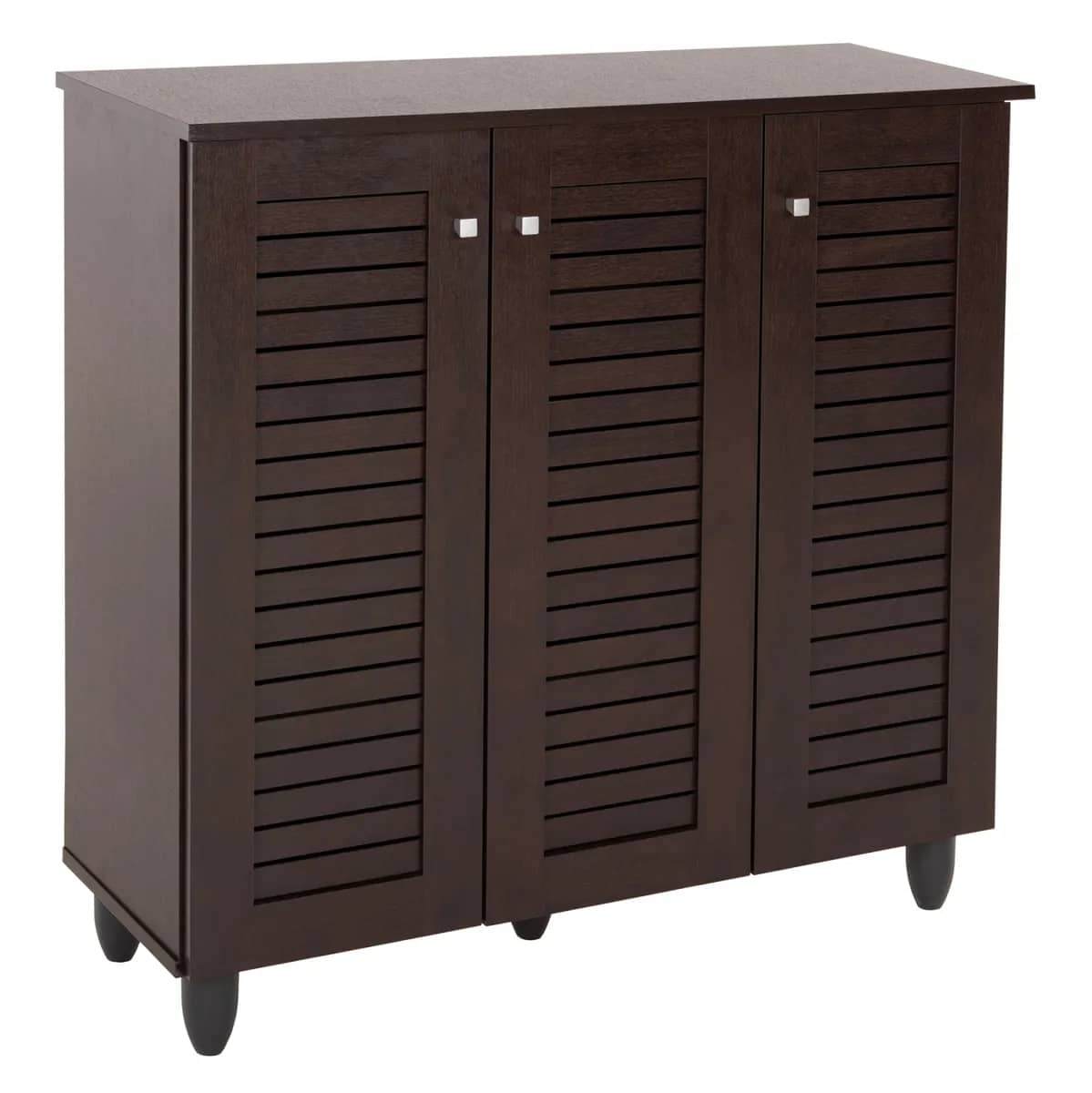 KABINETË PËR KËPUCË PROLLY HM9609.01 MELAMINË NË NGJYRË WENGE – 3 DYER – 4 RAFTE 87x32x88H cm