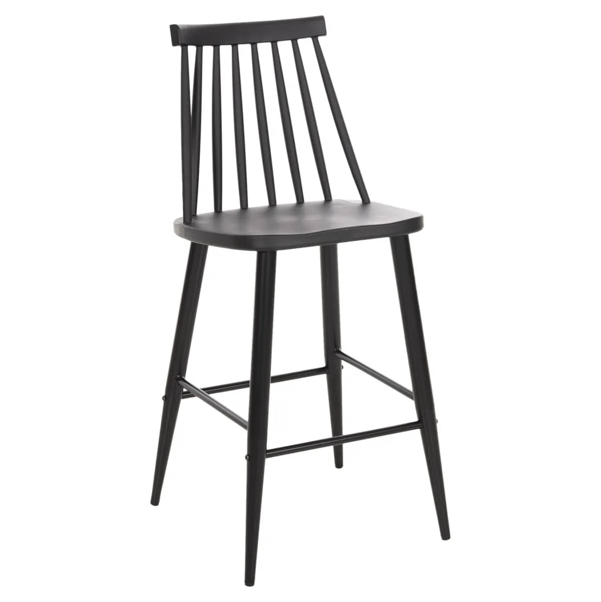 STOL BARI ME LARTËSI MESATARE VANESSA HM9300.12 POLIPROPILEN & METAL - E ZEZË 45,5x46x97H cm