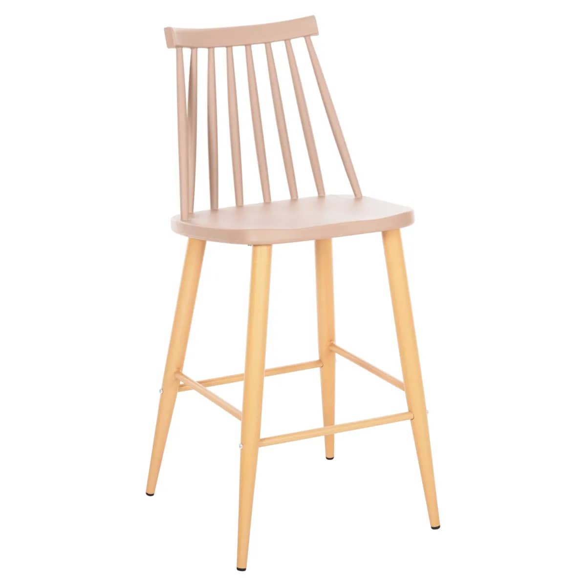 STOL BARI MESATAR VANESSA HM9300.25 – POLIPROPILEN & KORNIZË METALI NGJYRË DRURI, CAPPUCCINO 45,5x46x97H cm