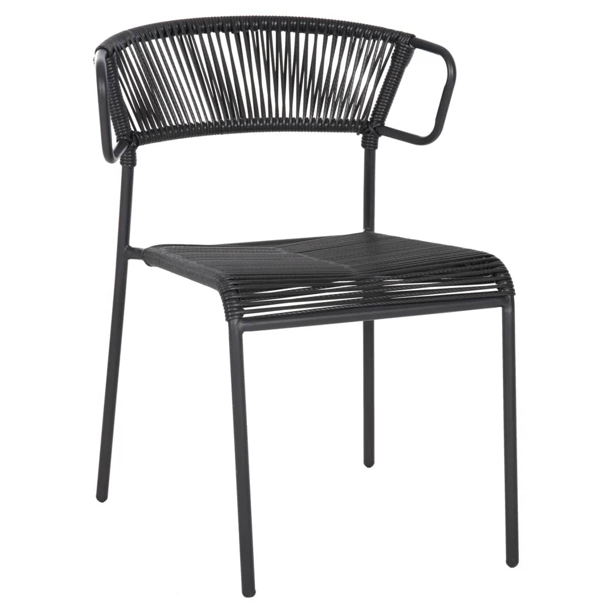 KARRIGE SUKI HM6053.02 METAL DHE RATTAN SINTETIK NË NGJYRË TË ZEZË 54x62x80H cm