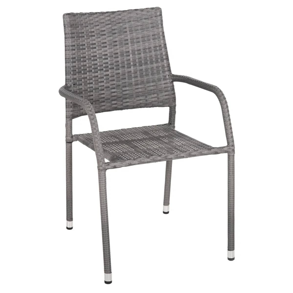 Karrike e jashtme MORNER – Metal me mbulesë Wicker – Ngjyrë GRI – 55x58x87H cm