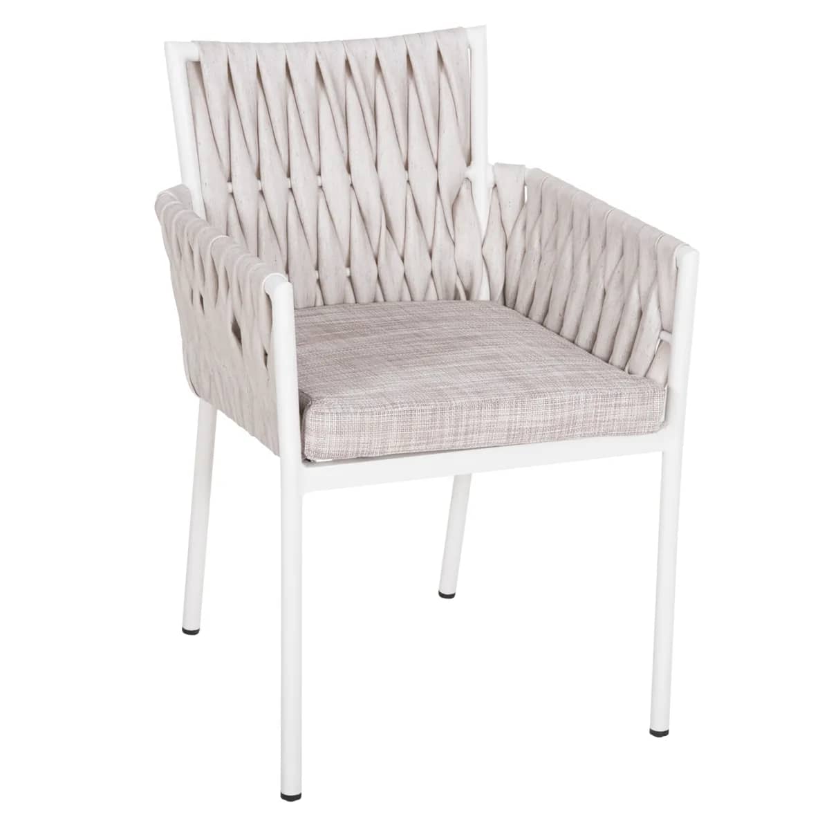 KARRIKE ALUMINI MARTIN – KUADRIK I BARDHË DHE RATTAN SINTETIK NGJYRË OFF-WHITE HM5564.11