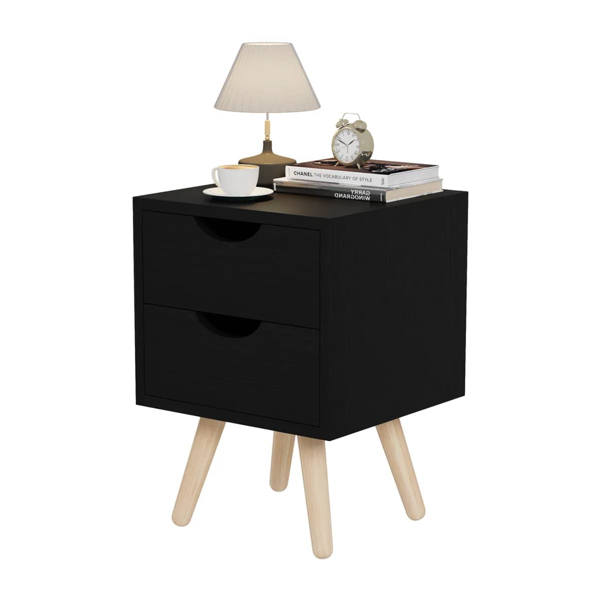 KOMODINA NATE DINKL HM2472.02 – MELAMINË, 2 DRAFTA, NGJYRË WENGE
