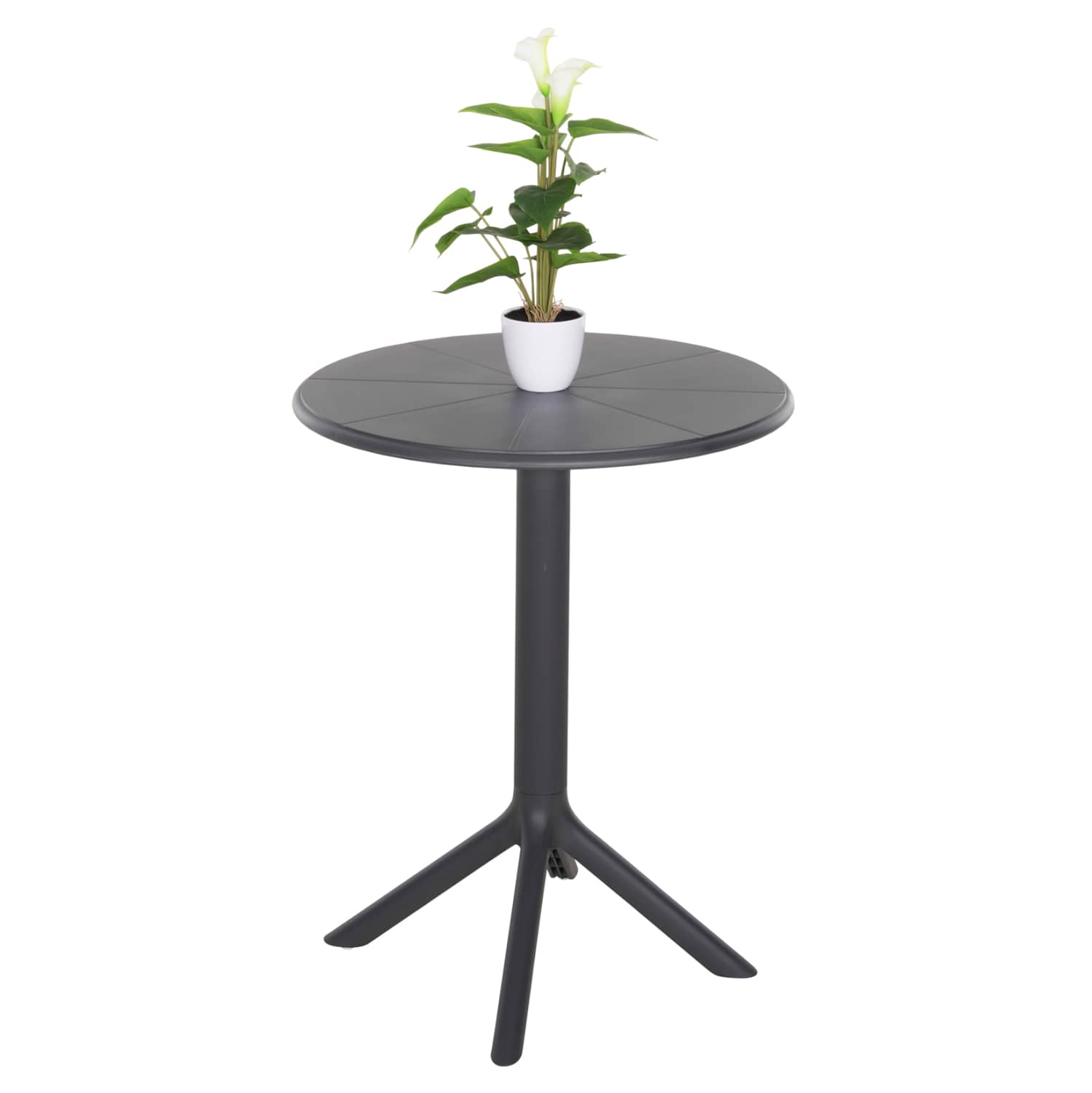 ROUND POLYPROPYLENE TABLE TERRIN HM6124.20 GREY Φ61x77Hcm.