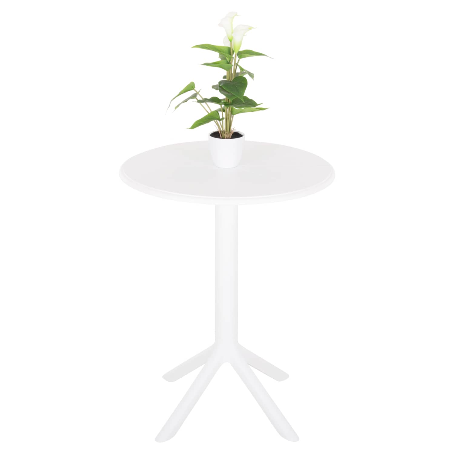 ROUND POLYPROPYLENE TABLE TERRIN HM6124.11 WHITE Φ61x77Hcm.