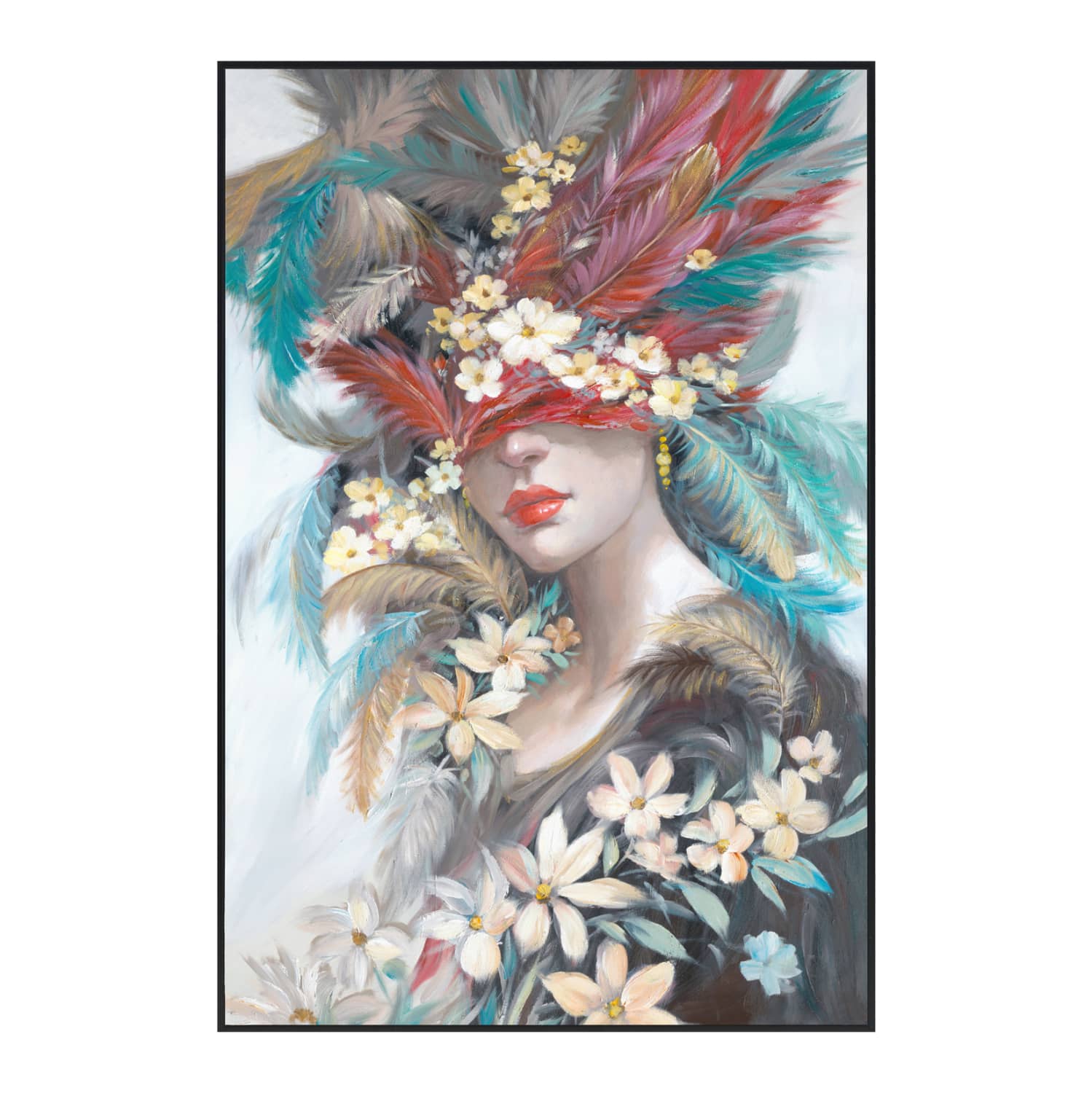 Pikturë muri ONNANOKO HM4564 – Portret gruaje me pendë 82x4,5x122H cm