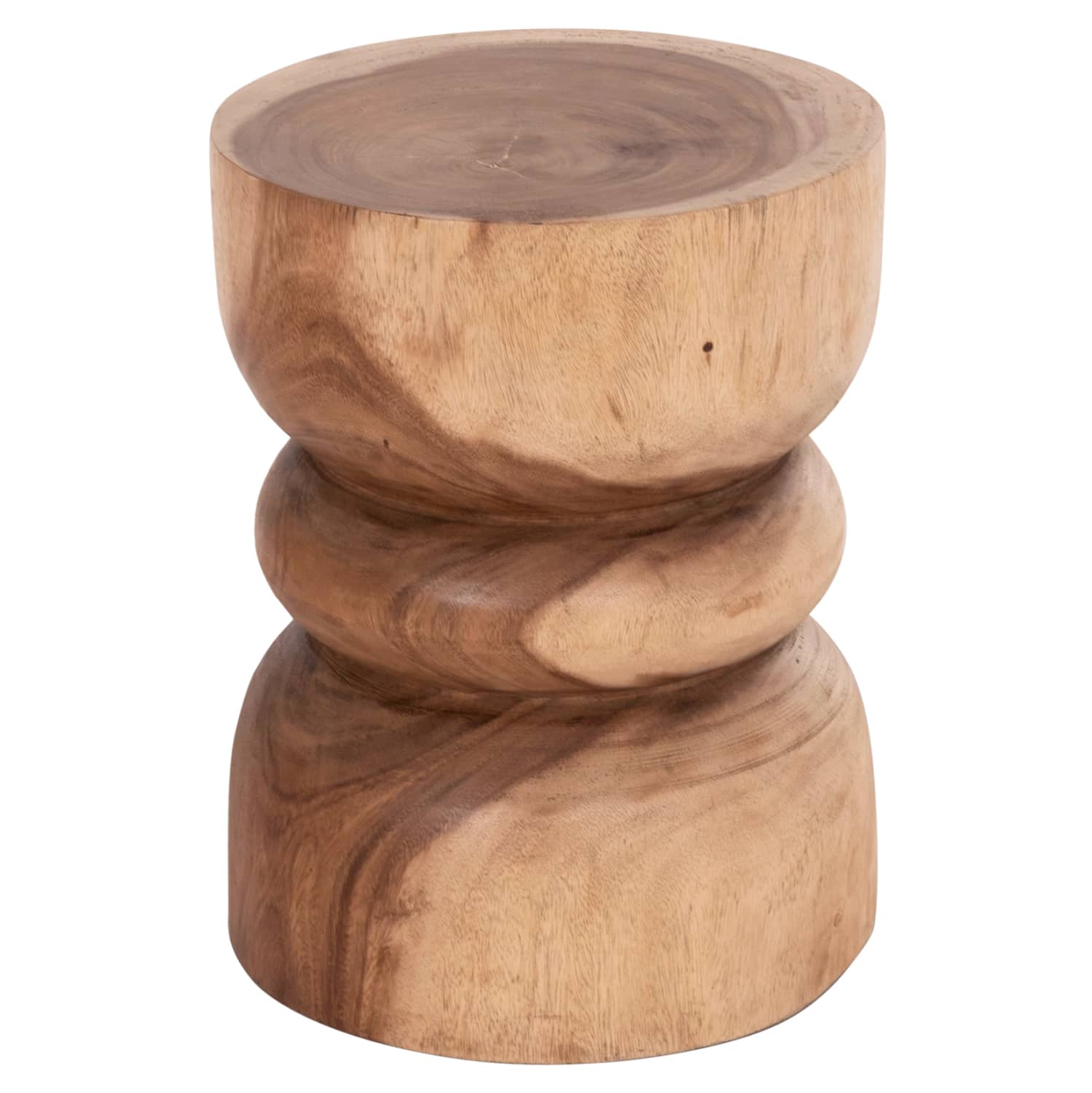ROUND SIDE STOOL/TABLE BELLO HM9900.11 SOLID SUAR WOOD--NATURAL COLOR Φ35x46Hcm.