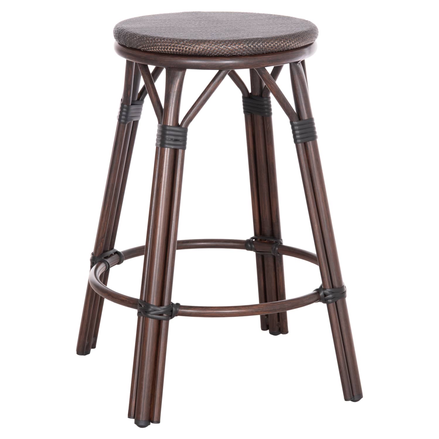 KARRIGE BAR MEKATËSHE ME KORNIZË ALUMINI CHINO HM6286.01 ME PAMJE BAMBU DHE TEXTILENE NË NGJYRË KAFE 43x43x65H cm