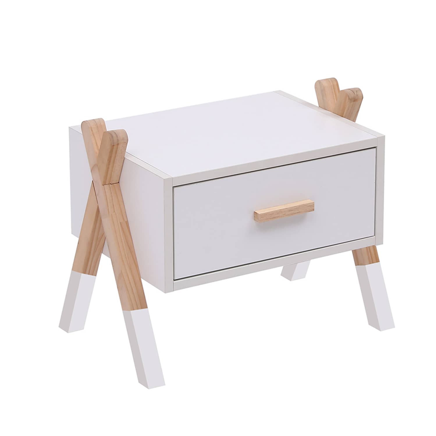 DOLLAP NATE PASCHAL HM2497.03 MELAMINË E BLUAR – DRUR PINE NË NGJYRË NATURALE 46x30x38H cm