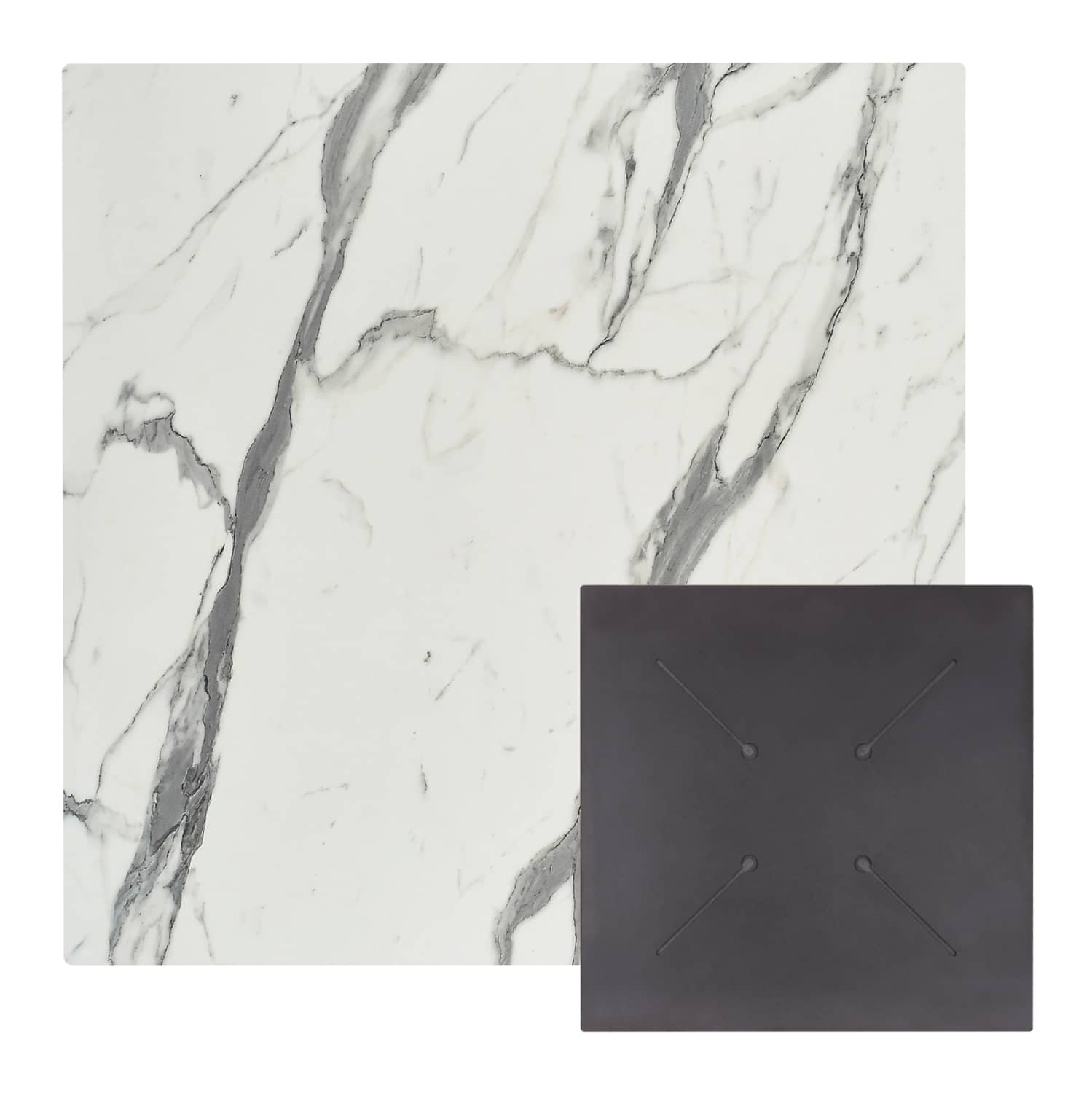 HPL TABLETOP HM5837.31 SQUARE IN WHITE MARBLE COLOR 60X60cm