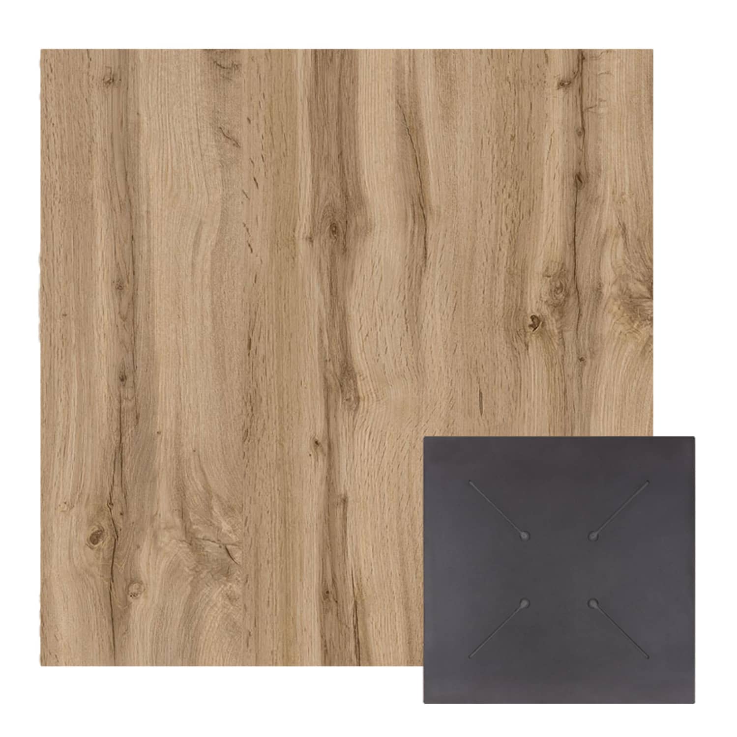 HPL TABLETOP HM5837.36 SQUARE IN SONAMA OAK COLOR 60X60cm