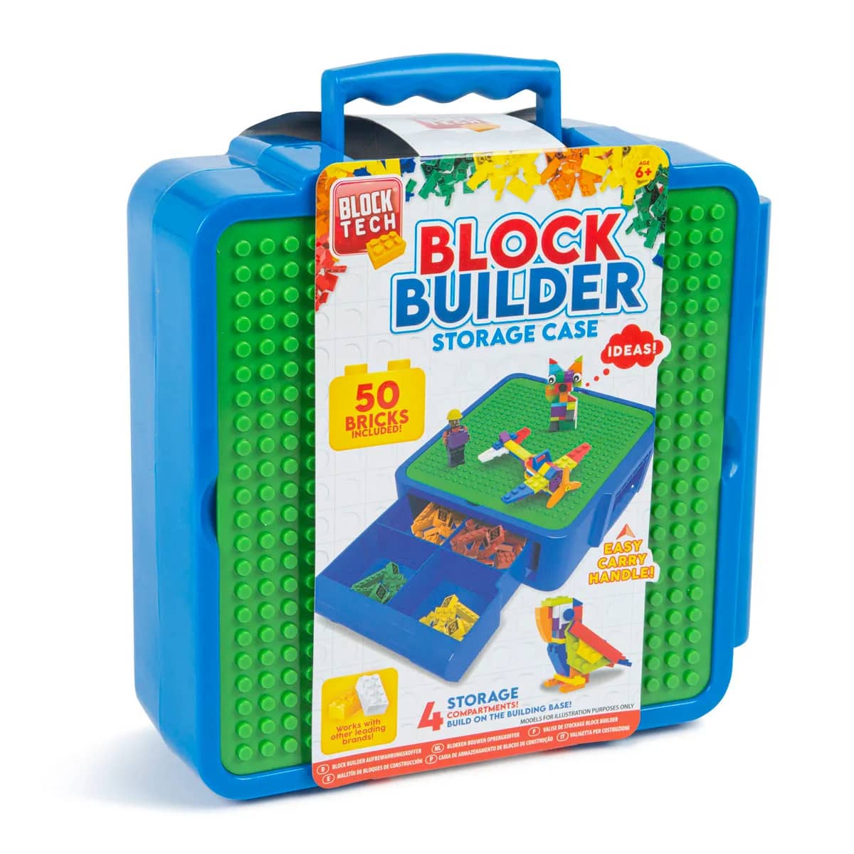 Block Tech 50 Blloqe Ndërtimi & Kuti Ruajtjeje – Blu