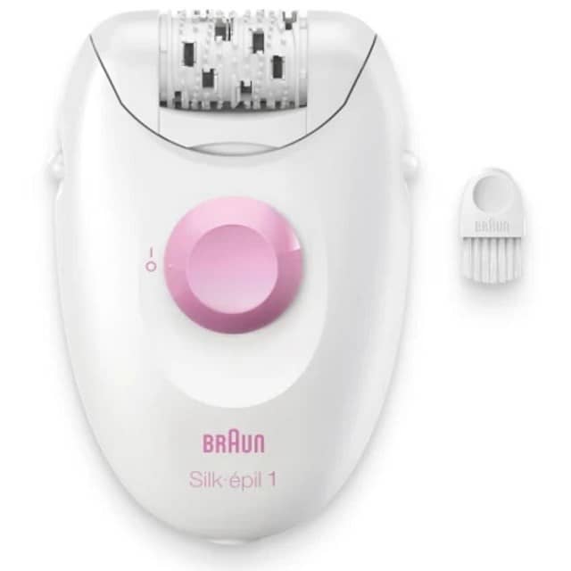 Depilator Braun Silk-épil 1 1-000, me rrymë, 20 pinceta, i bardhë rozë