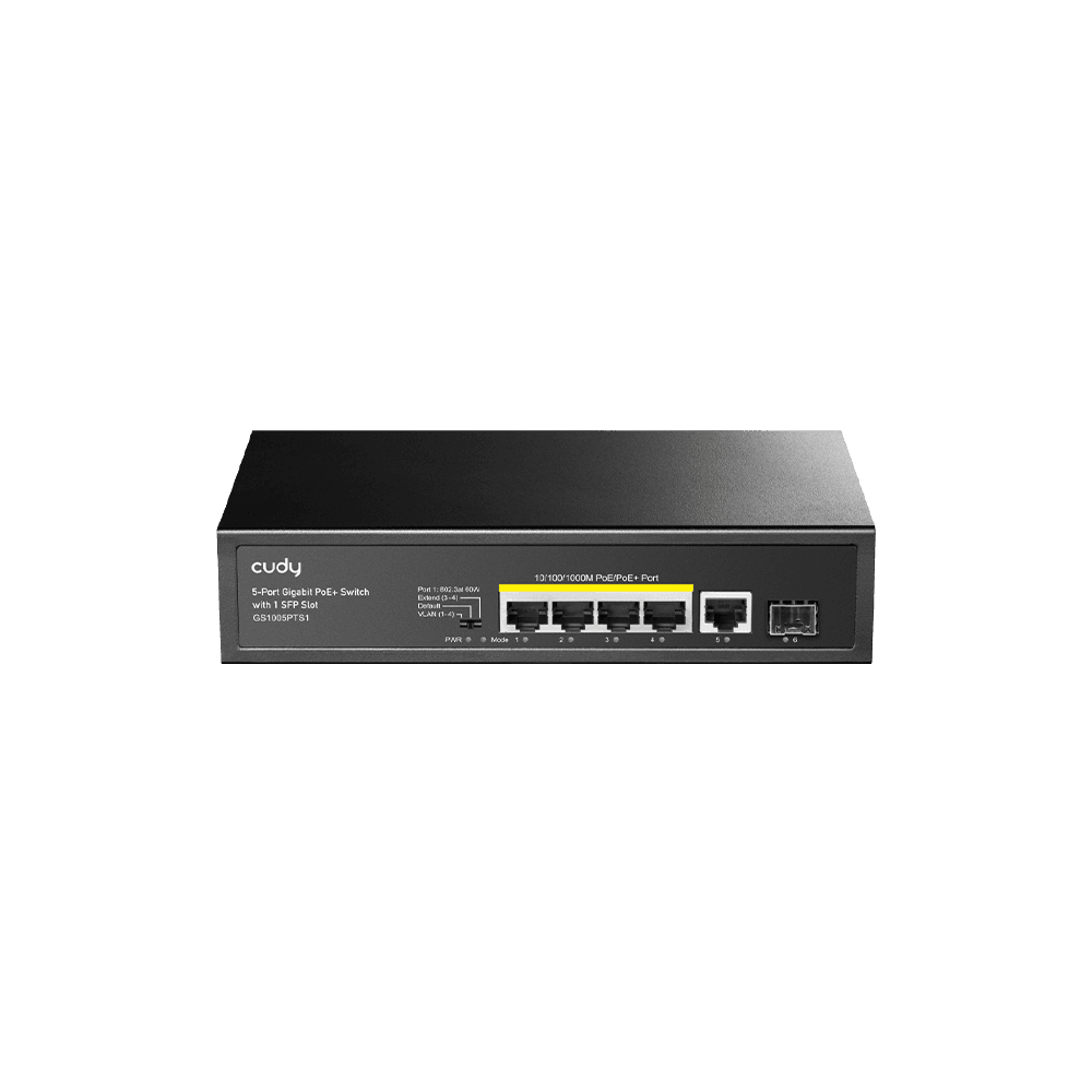 5-Port Gigabit PoE+ Switch with 1 SFP Port 120W (GS1005PTS1)
