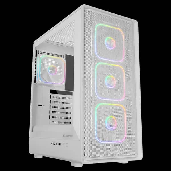 Kasë Gaming ATX me 4× RGB Fan dhe PSU 650 W – Rampage METEORMesh Mid-Tower – Tempered Glass