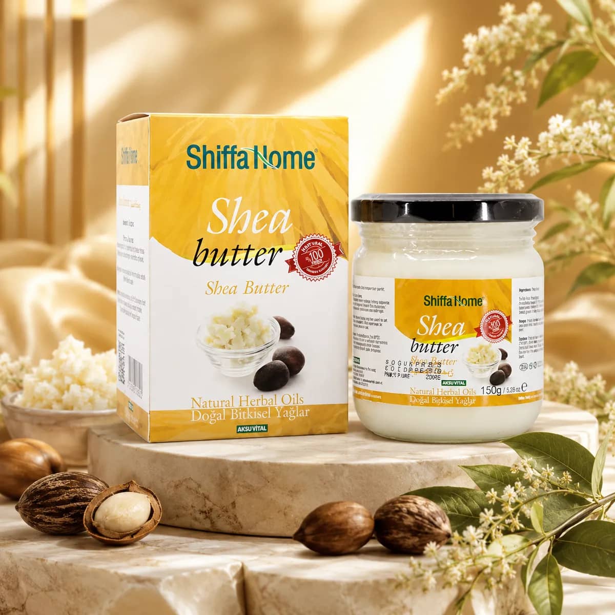 Shea Butter Natyral 150 gr – Hidratim i Thellë dhe Rigjenerim Natyral për Lëkurën