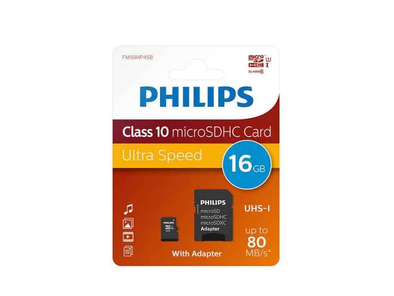 Philips MicroSDHC Card 16GB Class 10 incl. Adapter