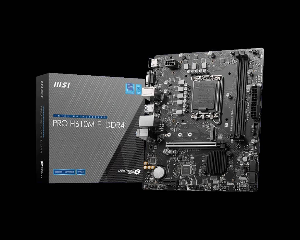 Plakë Amë MSI PRO H610M-E DDR4 – Intel LGA1700, Micro-ATX, DDR4, PCIe 4.0, M.2