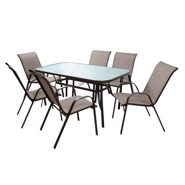 Set dining table 7 pieces 1 Table & 6 chairs Brown HM5119.02