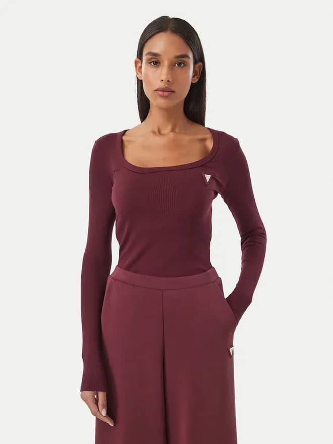 Bluzë për femra GUESS V4BP07K8RT2-G596, vishnje